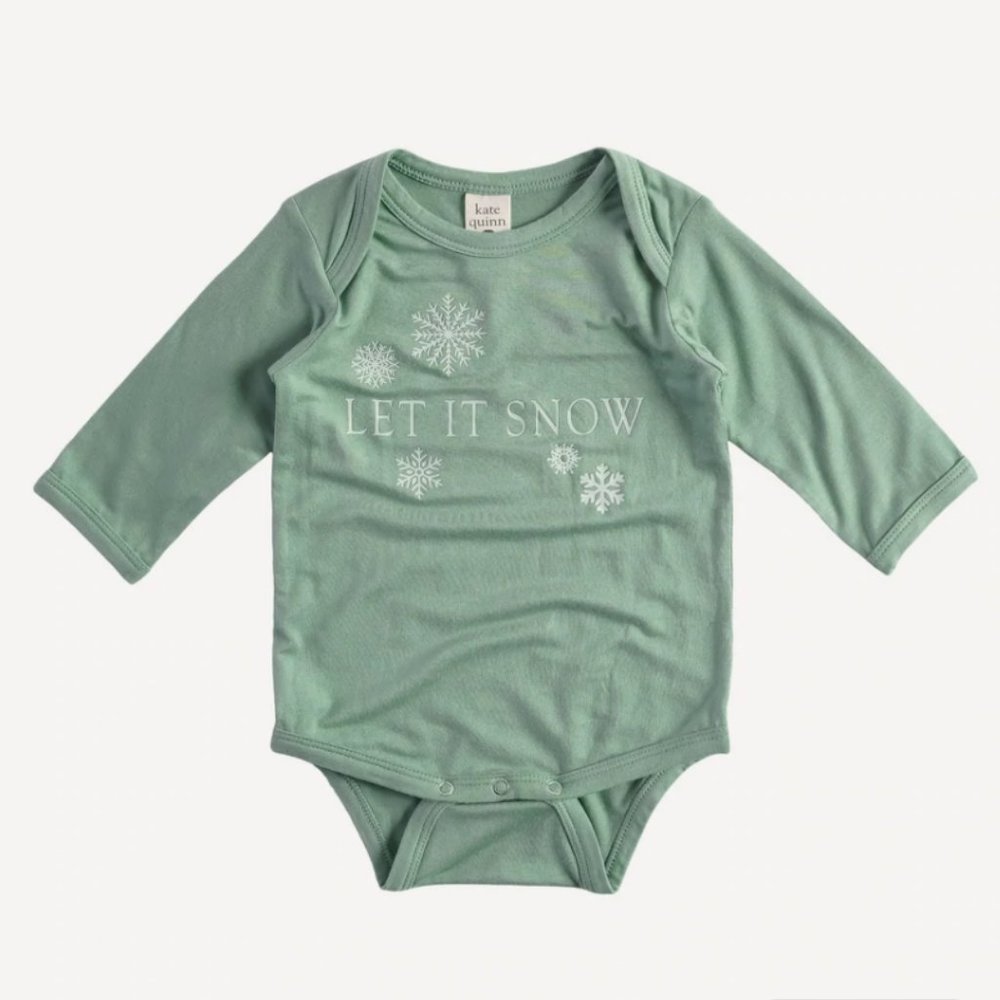 Kate Quinn Bamboo Viscose Onsie Snow Winter Long Sleeve Bodysuit